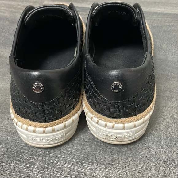 J/Slides Kayla Black Woven Leather Espadrille Sneakers size 6.5 - Picture 4 of 9